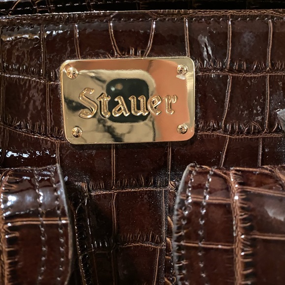 Stauer crocodile embossed handbag
